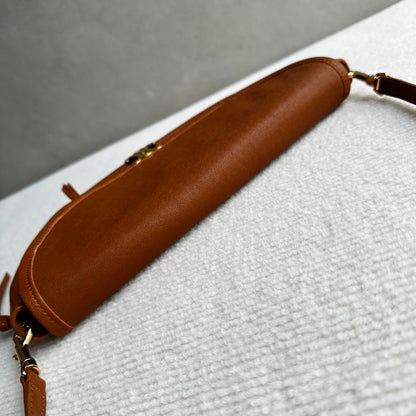 Celine Halfmoon Triomphe Small Bag 25cm Brown Lambskin