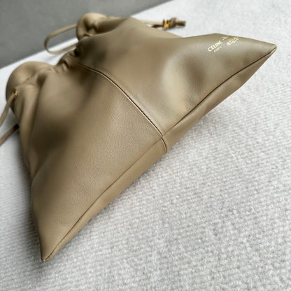 Celine Crystal Pouch Taupe Lambskin