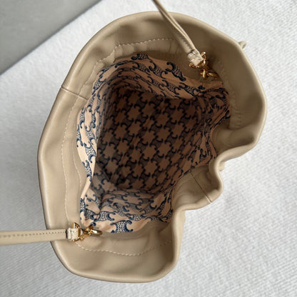 Celine Crystal Pouch Taupe Lambskin