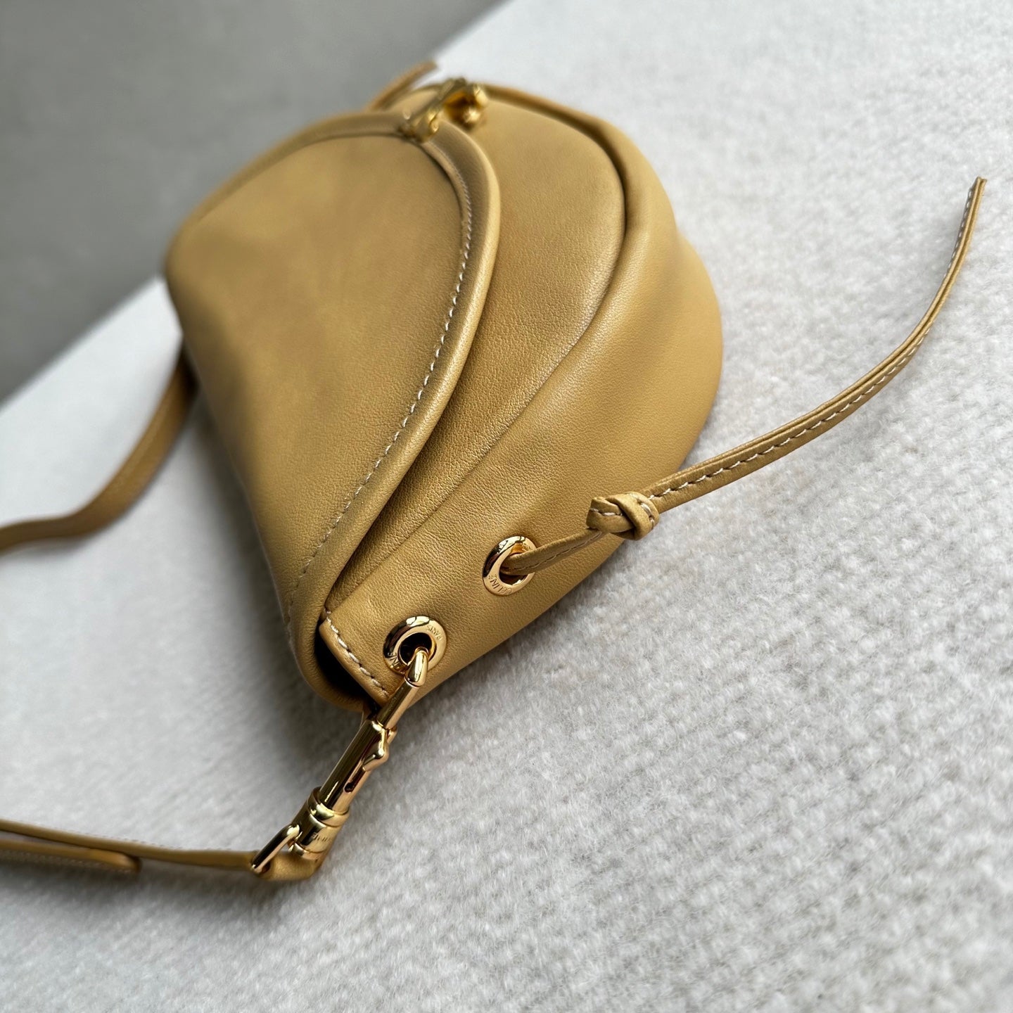 Celine Halfmoon Triomphe Small Bag 25cm Beige Lambskin