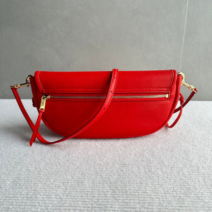 Celine Halfmoon Triomphe Small Bag 25cm Red Lambskin