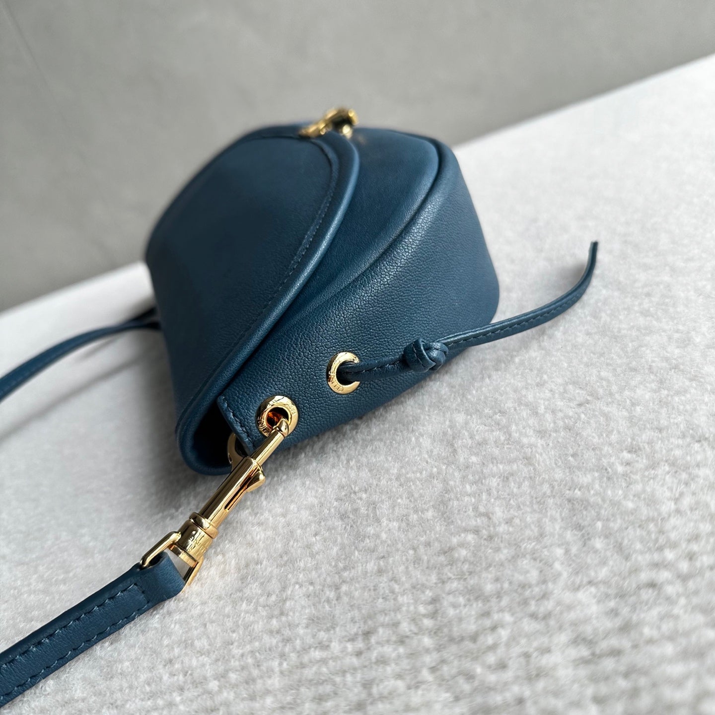 Celine Halfmoon Triomphe Small Bag 25cm Teal Green Lambskin