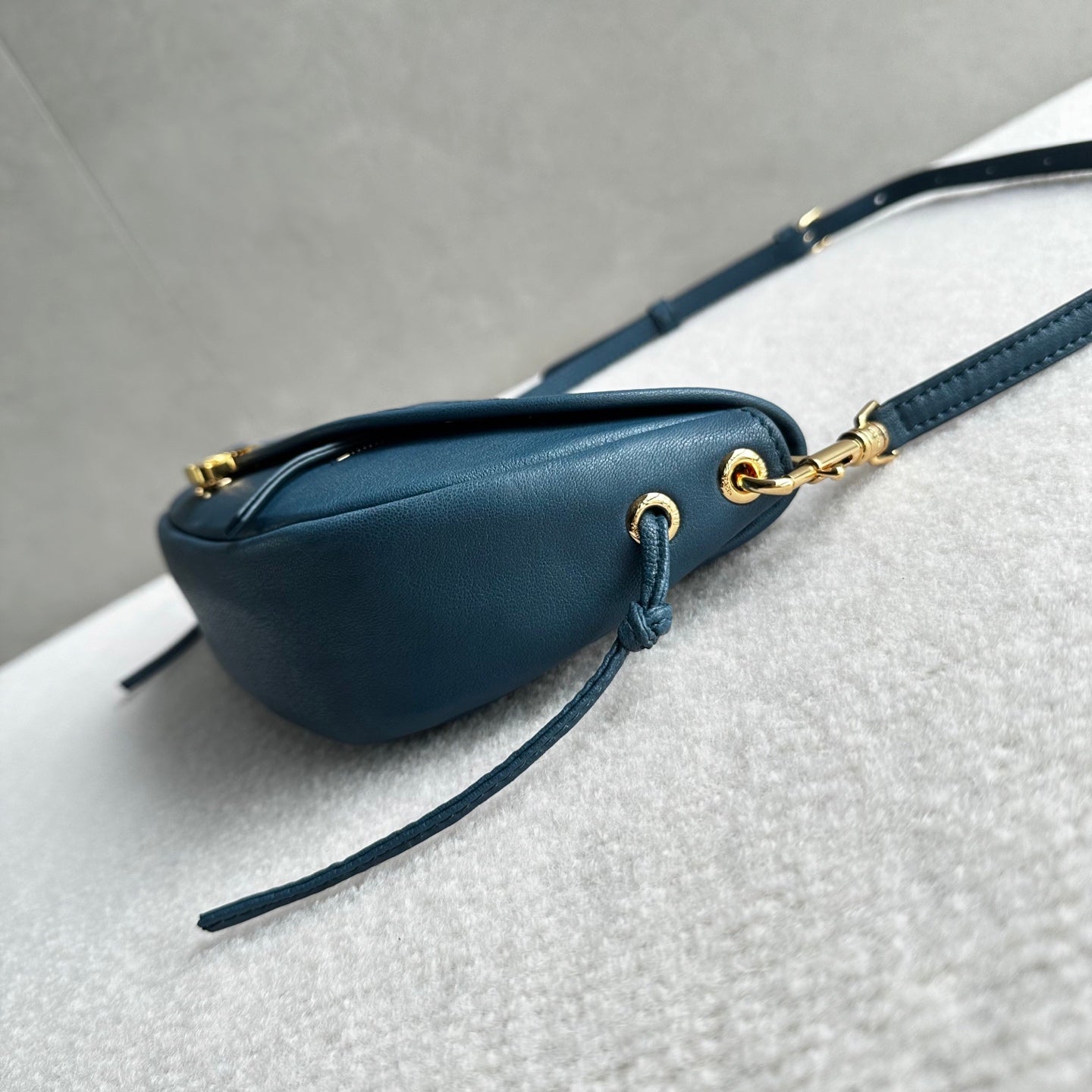 Celine Halfmoon Triomphe Small Bag 25cm Teal Green Lambskin