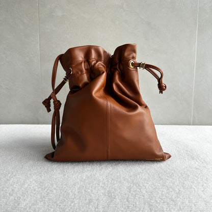 Celine Crystal Pouch Brown Lambskin