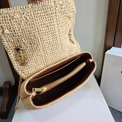 Celine Medium Victoire Bag 25cm Beige Raffia 288855