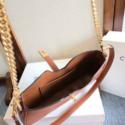 Celine Camille 16 Soft Shoulder Bag Smooth Brown Calfskin