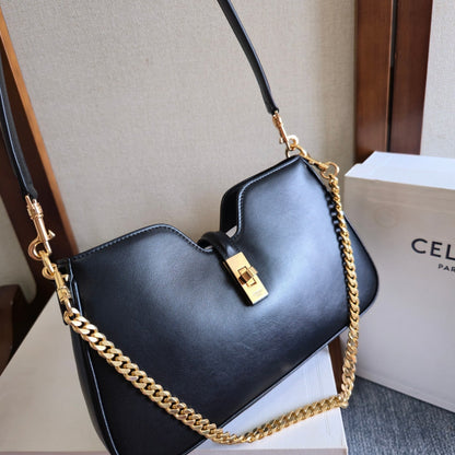 Celine Camille 16 Soft Shoulder Bag Smooth Black Calfskin