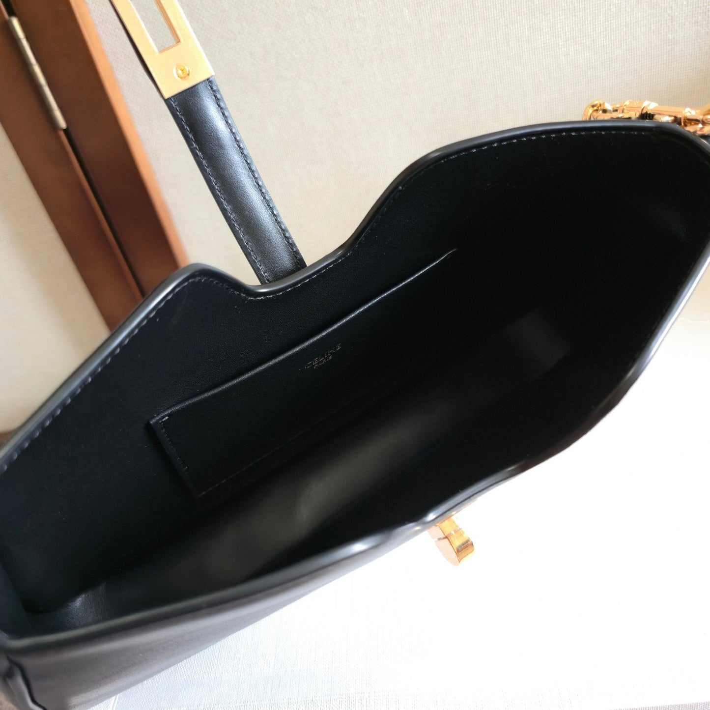 Celine Camille 16 Soft Shoulder Bag Smooth Black Calfskin