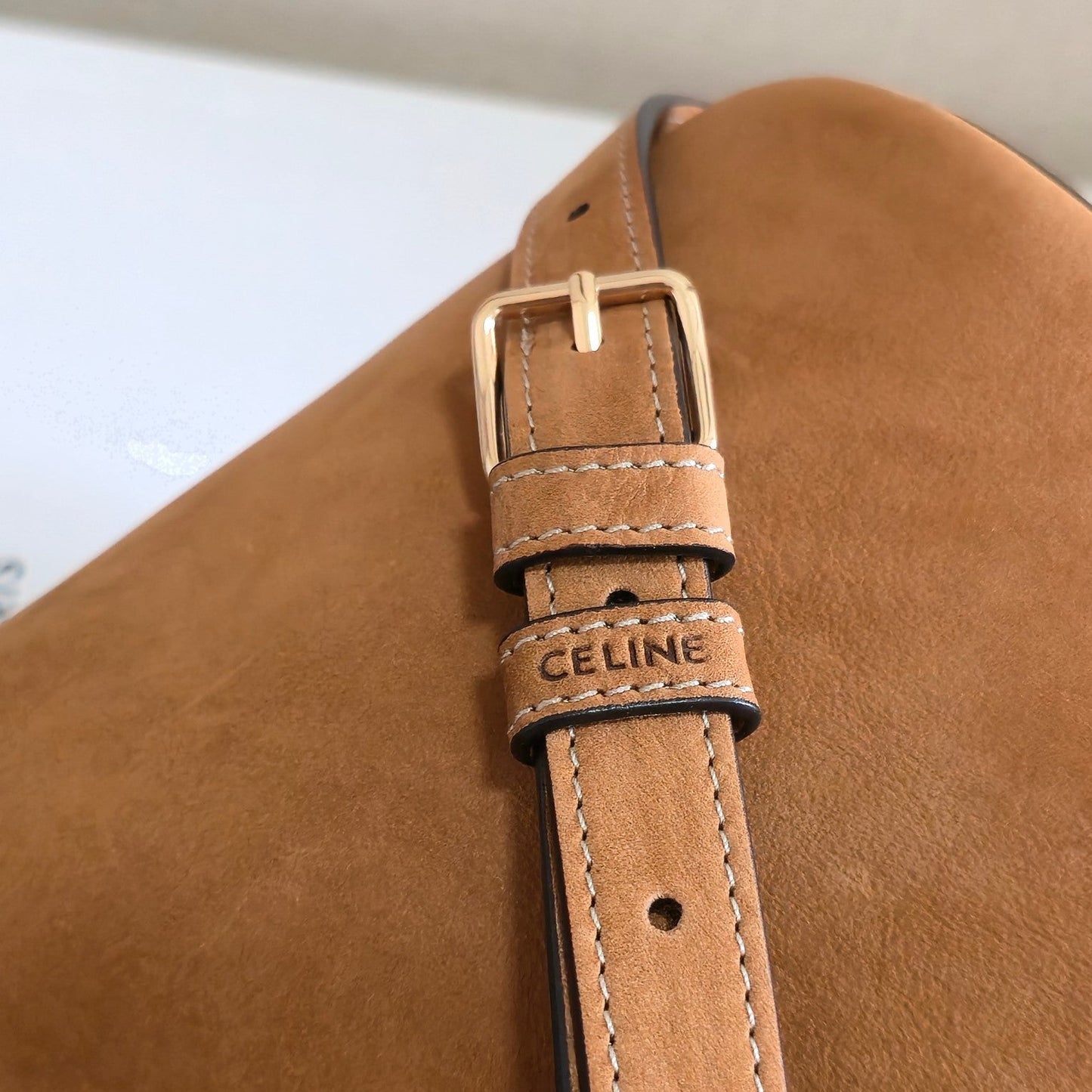 Celine Medium Bucket Louise Bag Camel Suede