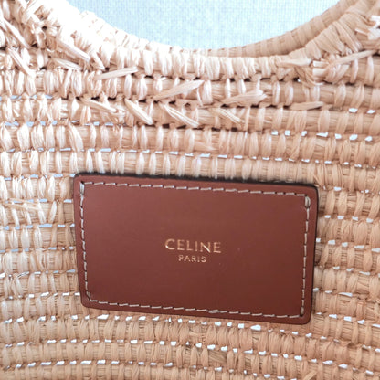 Celine Tote Bag Braided Panier Beige Raffia