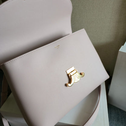 Celine Medium Nino Bag 25.5 Light Pink Grained Calfskin