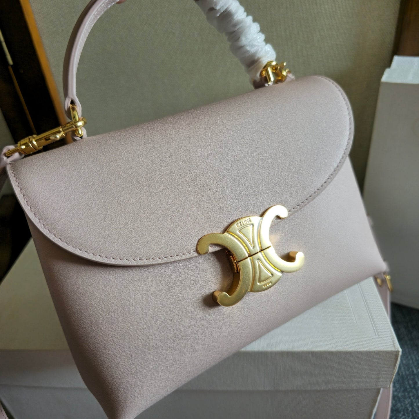 Celine Medium Nino Bag 25.5 Light Pink Calfskin
