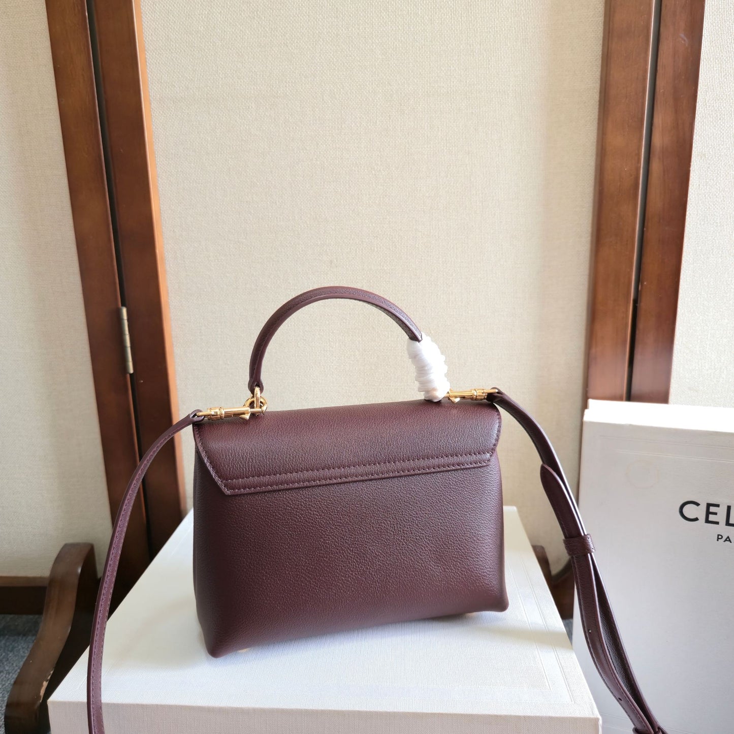 Celine Medium Nino Bag 25.5 Burgundy Calfskin