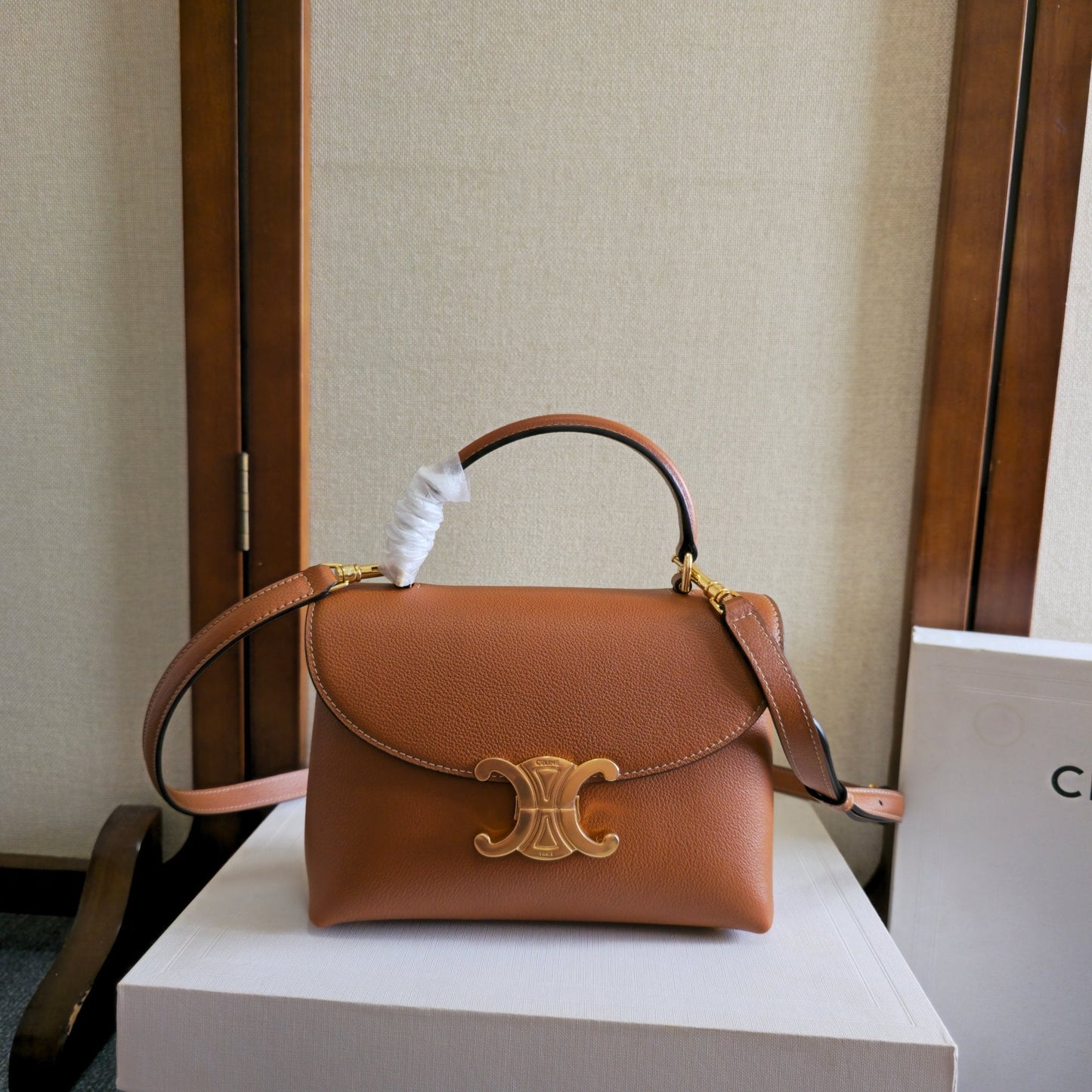 Celine Medium Nino Bag 25.5 Camel Brown Calfskin