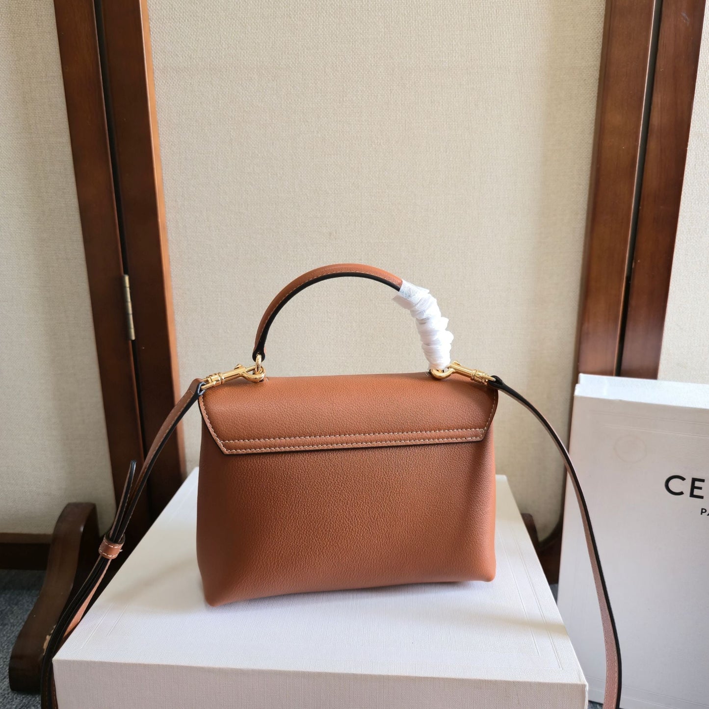Celine Medium Nino Bag 25.5 Camel Brown Calfskin