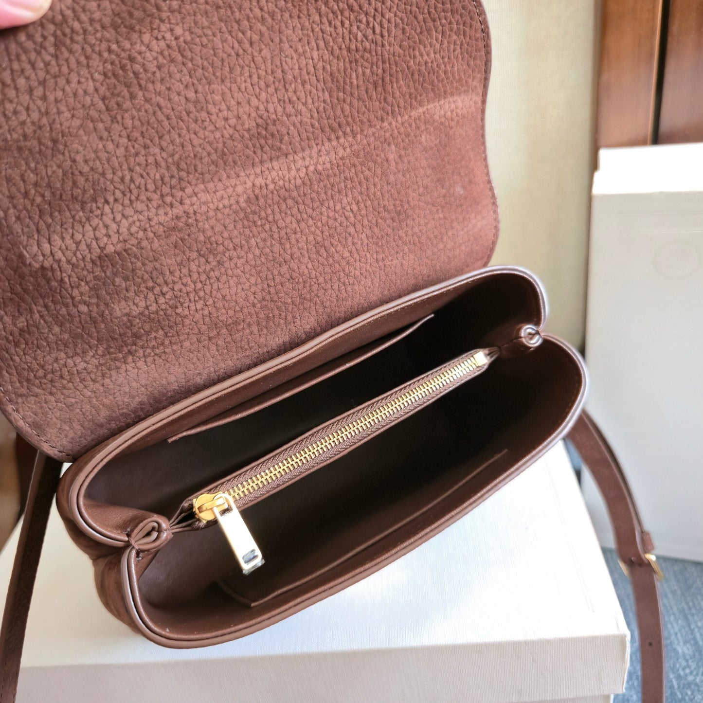 Celine Medium Nino Bag 25.5 Coffee Brown Cowhide
