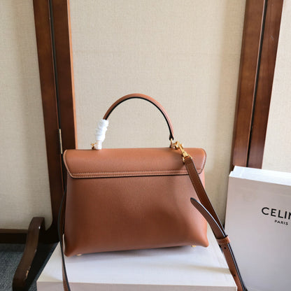 Celine Medium Nino Bag 25.5 Brown Grained Calfskin