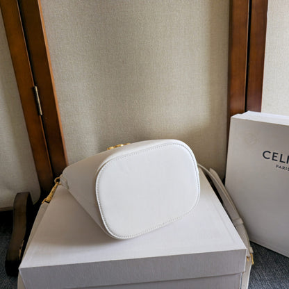 Celine Medium Bucket Louise Bag White Calfskin