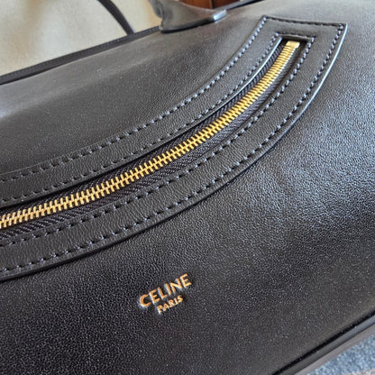 Celine 2026 Large Luggage Black Shiny Lambskin