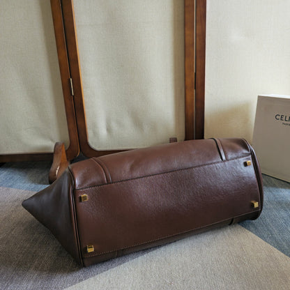 Celine 2026 Large Luggage Brown Shiny Lambskin