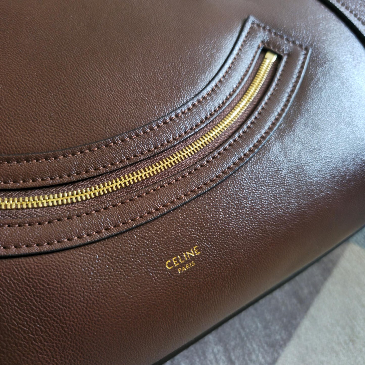Celine 2026 Large Luggage Brown Shiny Lambskin