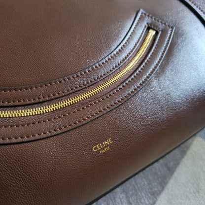 Celine 2026 Large Luggage Brown Shiny Lambskin