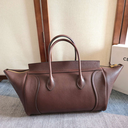 Celine 2026 Small Luggage Brown Shiny Lambskin