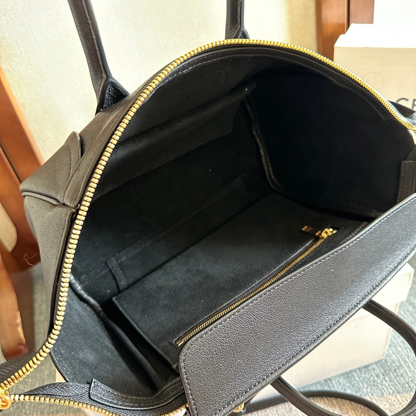 Celine Small Smiling New Luggage Black Lambskin