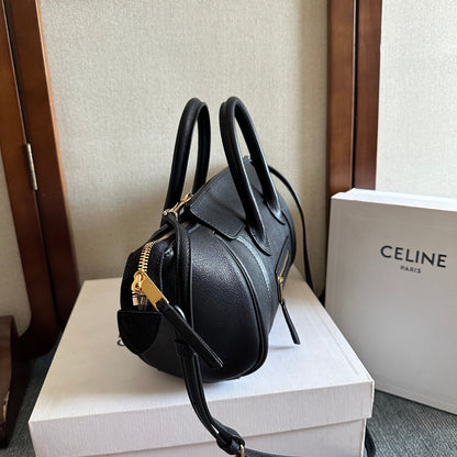 Celine Small Smiling New Luggage Black Lambskin