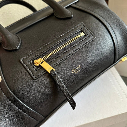 Celine Small Smiling New Luggage Black Lambskin