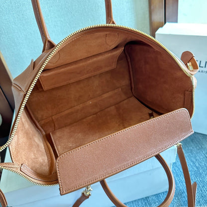 Celine Small Smiling New Luggage Light Brown Lambskin