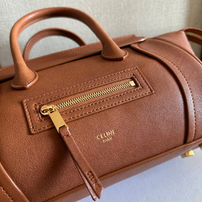 Celine Small Smiling New Luggage Light Brown Lambskin