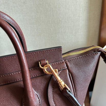 Celine Small Smiling New Luggage Chocolate Lambskin