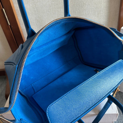 Celine Small Smiling New Luggage Blue Lambskin