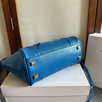 Celine Small Smiling New Luggage Blue Lambskin
