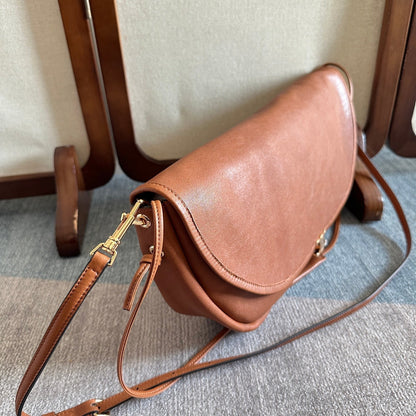 Celine Halfmoon Soft Triomphe Bag Brown Lambskin