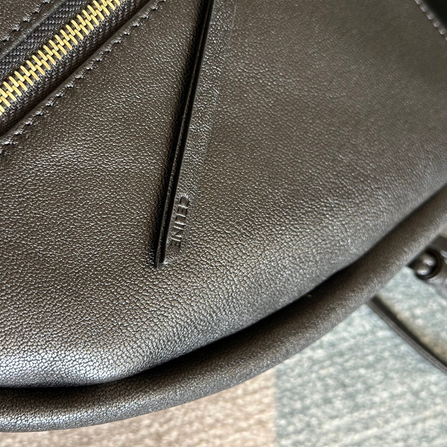 Celine Halfmoon Soft Triomphe Bag Black Lambskin