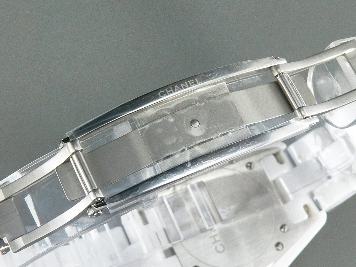 J12 Date Quartz White Ceramic Diamond Numerals White Dial