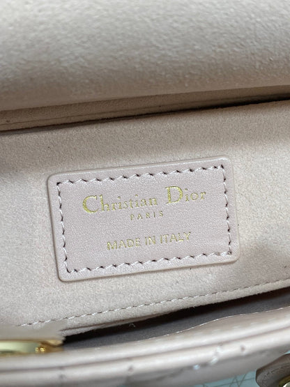Dior 2026 Micro Lady D-Joy Bag 19cm Powder Pink Cannage Lambskin