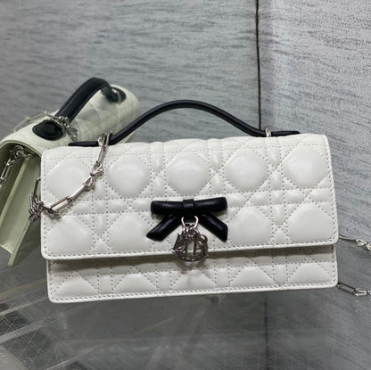 Dior 2026 My Dior Mini Bag Two-Tone White Black Lambskin 284081