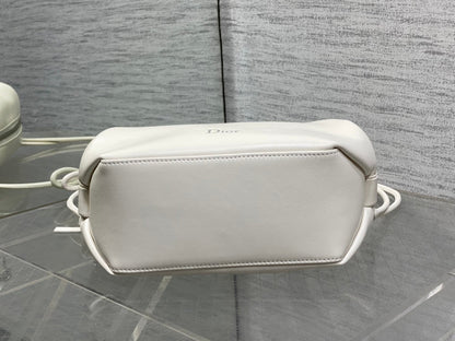 Dior 2026 Bow Pouch 20cm White Lambskin 284143