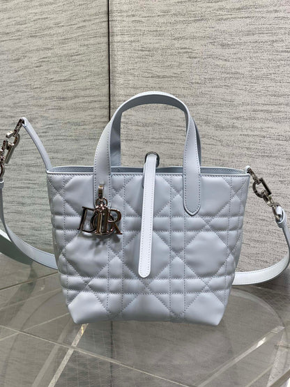 Dior 2026 Toujours Bag 18cm Glacier Blue Calfskin 284152