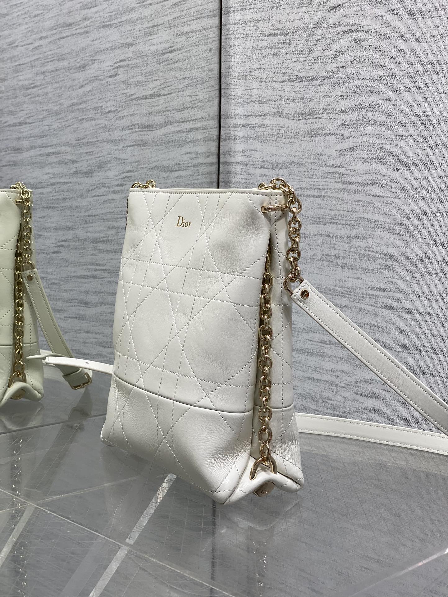 Dior 2026 Trianon Bag 21cm White Lambskin 286606