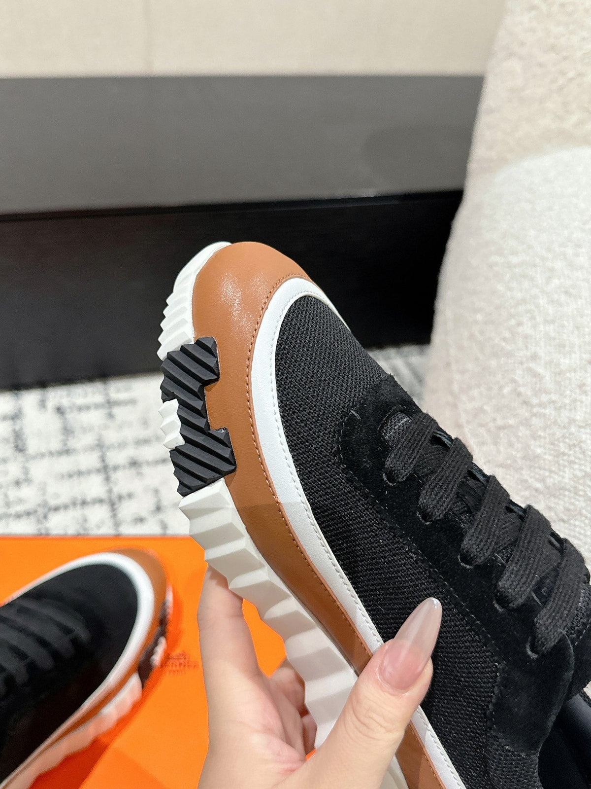 HM Sneaker In Black Mesh Fabric 985318