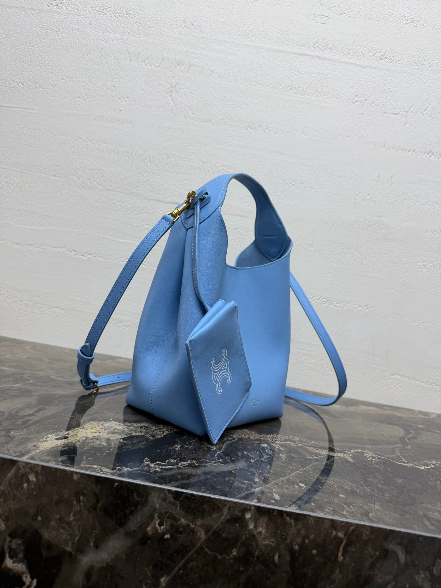 Celine Small Hobo Blue Supple Smooth Calfskin