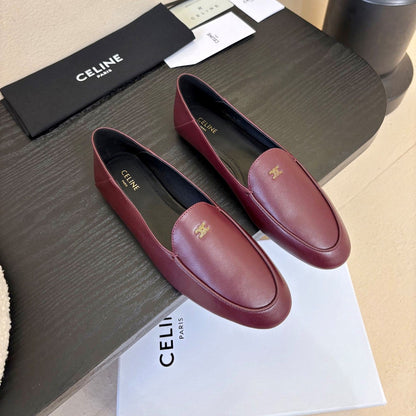 Celine Aura Loafer Burgundy Goatskin 606416