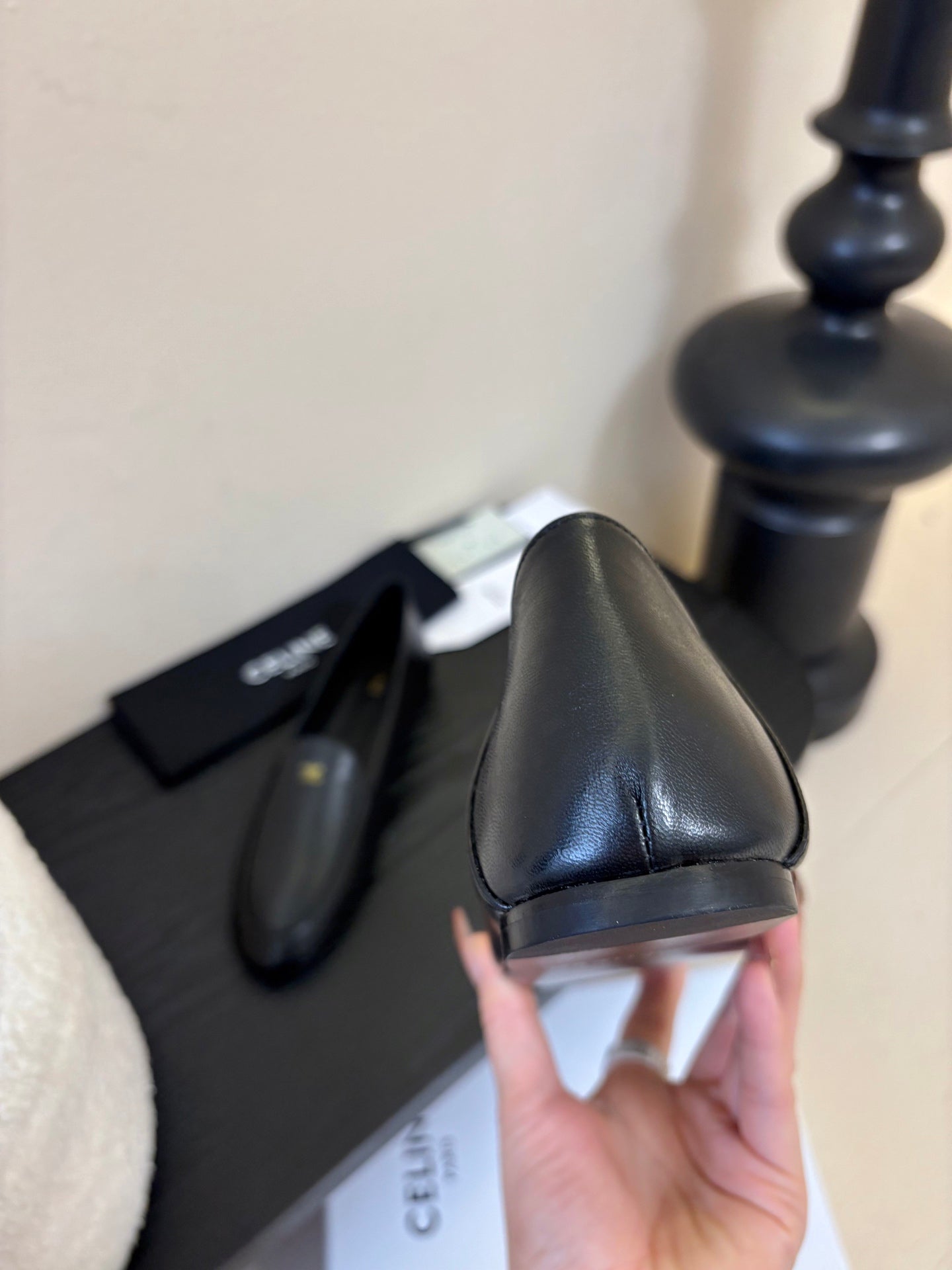 Celine Aura Loafer Black Goatskin 606417
