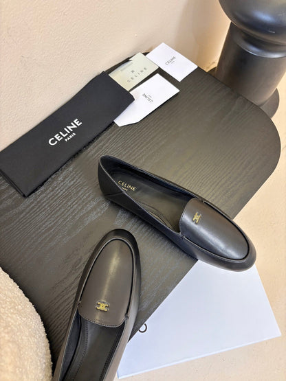 Celine Aura Loafer Black Goatskin 606417