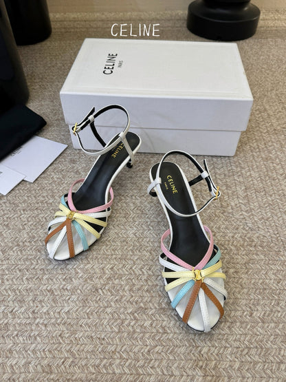Celine Triomphe Sandal 6.5cm Multicolor Lambskin 835892