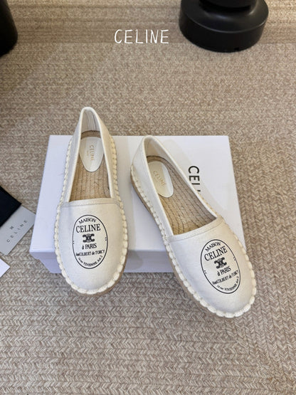 Celine Maison Espadrilles Ecru Canvas 835904